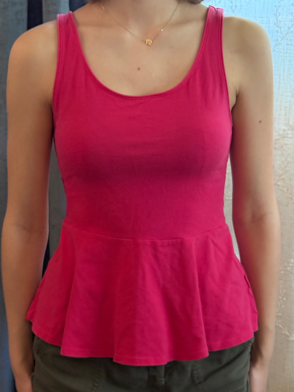 Express Peplum tank in Hot Pink